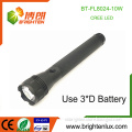 Factory Wholesale 3*D cell Powered Emergency Long Beam Heavy Duty Large Brightest 10w Cree t6 led Shock Flashlight Torch